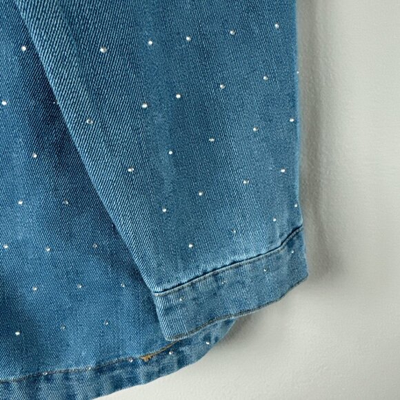 Stoosh Vintage Denim Studded Rhinestone Shacket NWT! Western jean jacket large - Picture 6 of 16